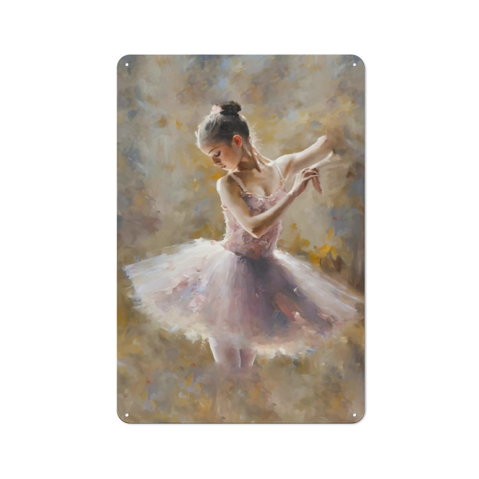 Junmoney Ballerina Vintage Printed Metal Sign 30X20cm For Bar Or Restaurant, For Restaurant Interior Fans