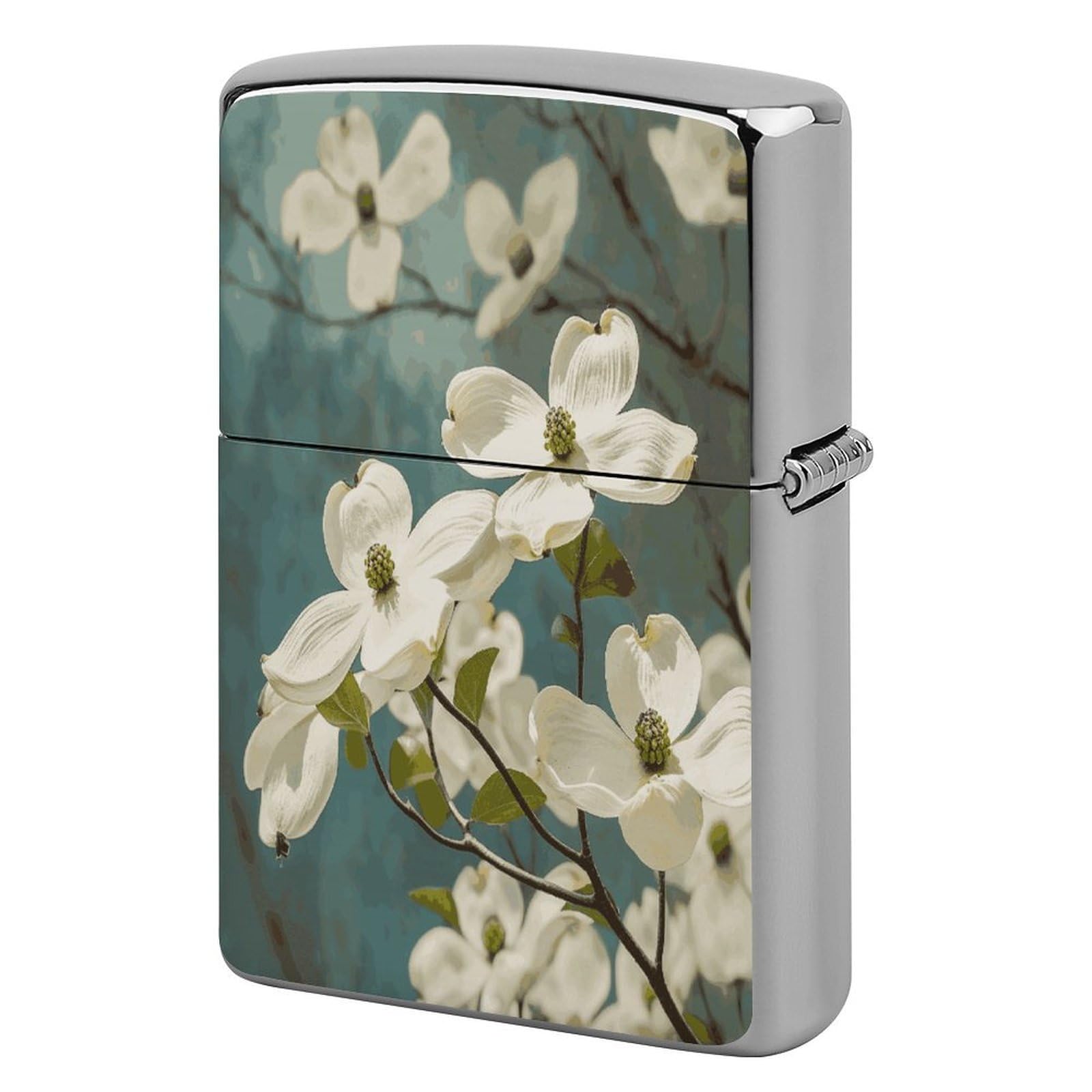 Btcowzrv Style Spring Dogwood Blossoms Metal Lighter Case Sleeve Cover Holder