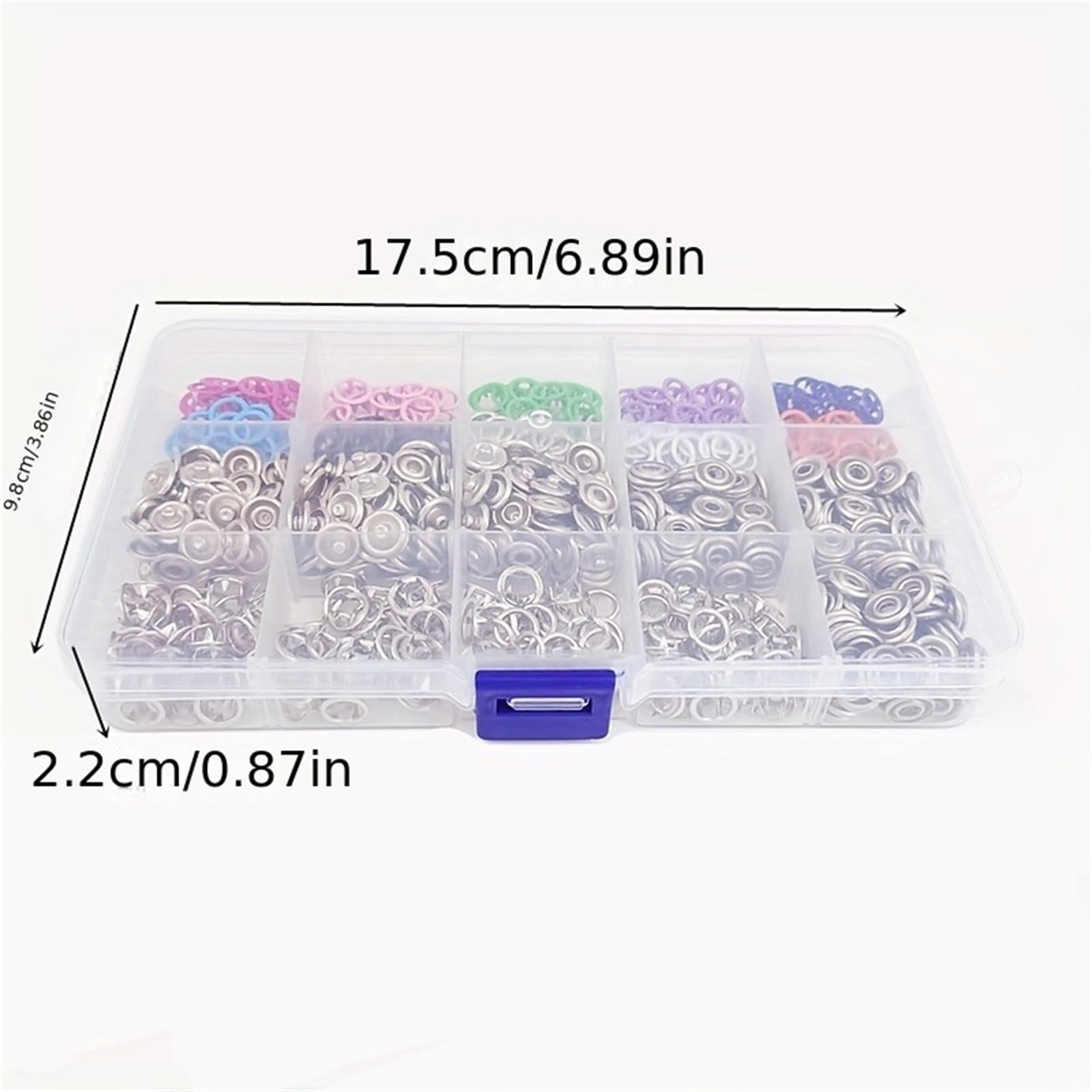 Wuyangcun 200er-Set Druckknöpfe mit Zange 9,5 mm Metalldruckknöpfe in 10 Farben ohne Nähen Metal Snaps Kit für Kleidung Baby-Bodys Basteln und DIY-Projekte inklusive Aufbewahrungsbox