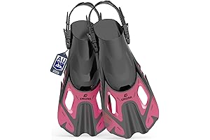 Swim Fin Flippers with Adjustable Buckle Adjustable Open Heel - Women's, Men's, Kids
