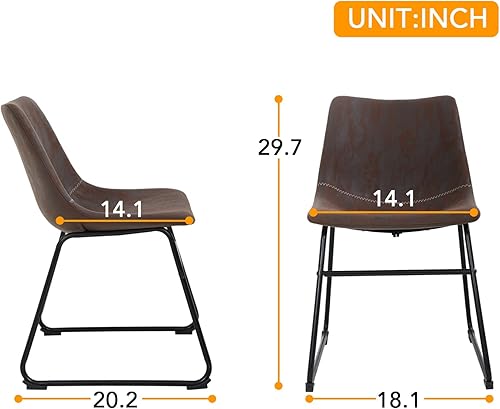 Miniatura 3 de BestOffice Juego de 2 sillas de comedor, sillas de cocina, sillas de sala de estar, 18 pulgadas de ancho x 20 pulgadas de profundidad x 30 pulgadas