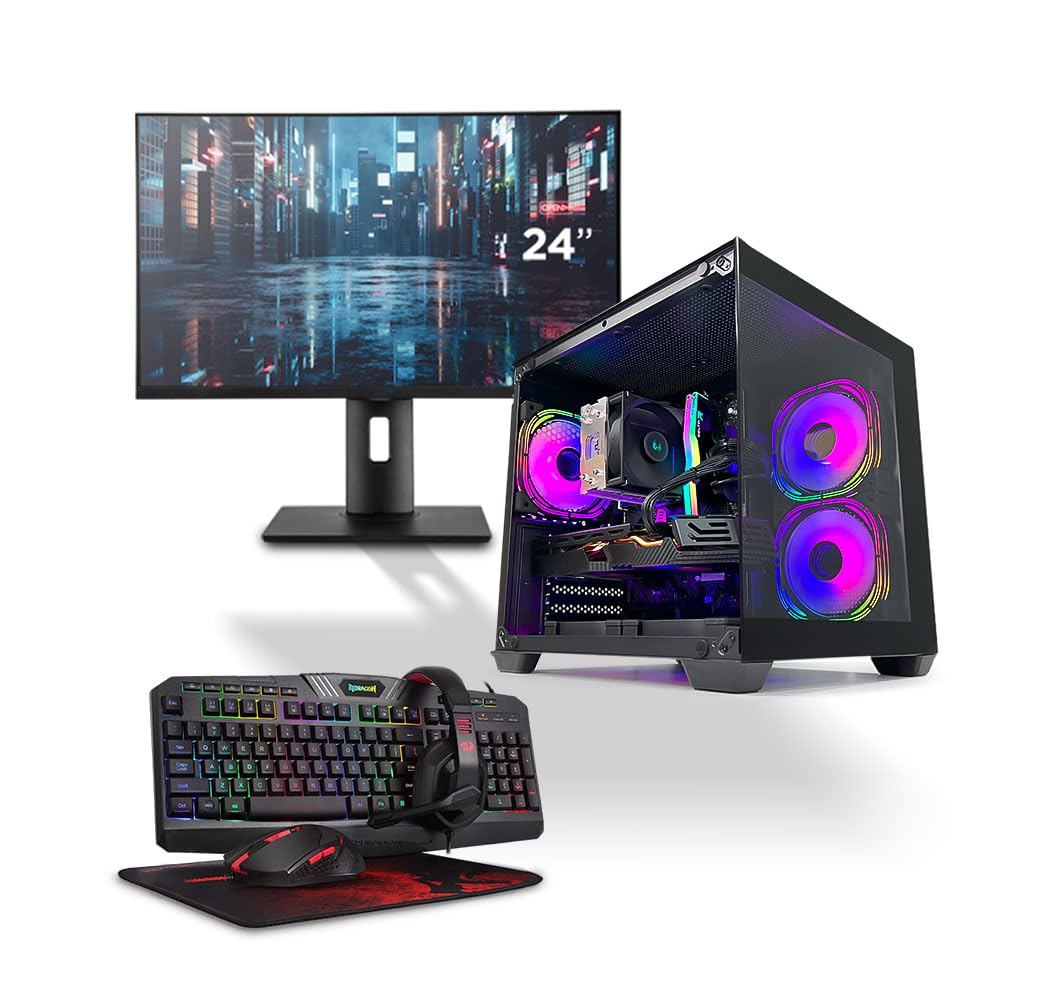 Game Sekret IX Gaming PC Bundle - Intel Core i5-12400F | RX 580 8GB GPU | 16GB D4 RAM | 1TB M.2 NVMe SSD | H610M MOBO | 500W 80+ PSU | 24