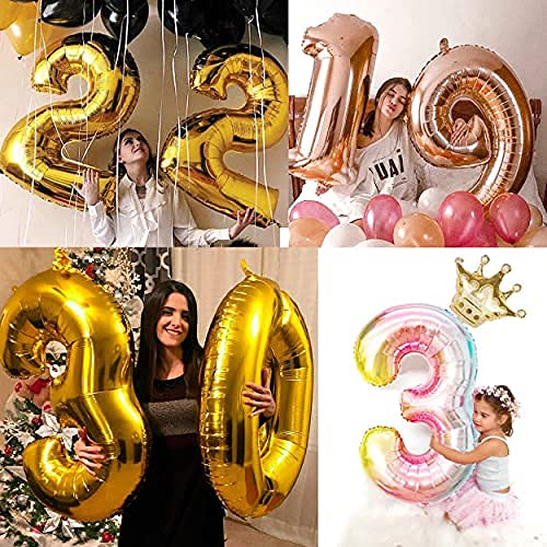 F C Fancy Creation Solid Numeric Digit Gold Foil Balloon 16
