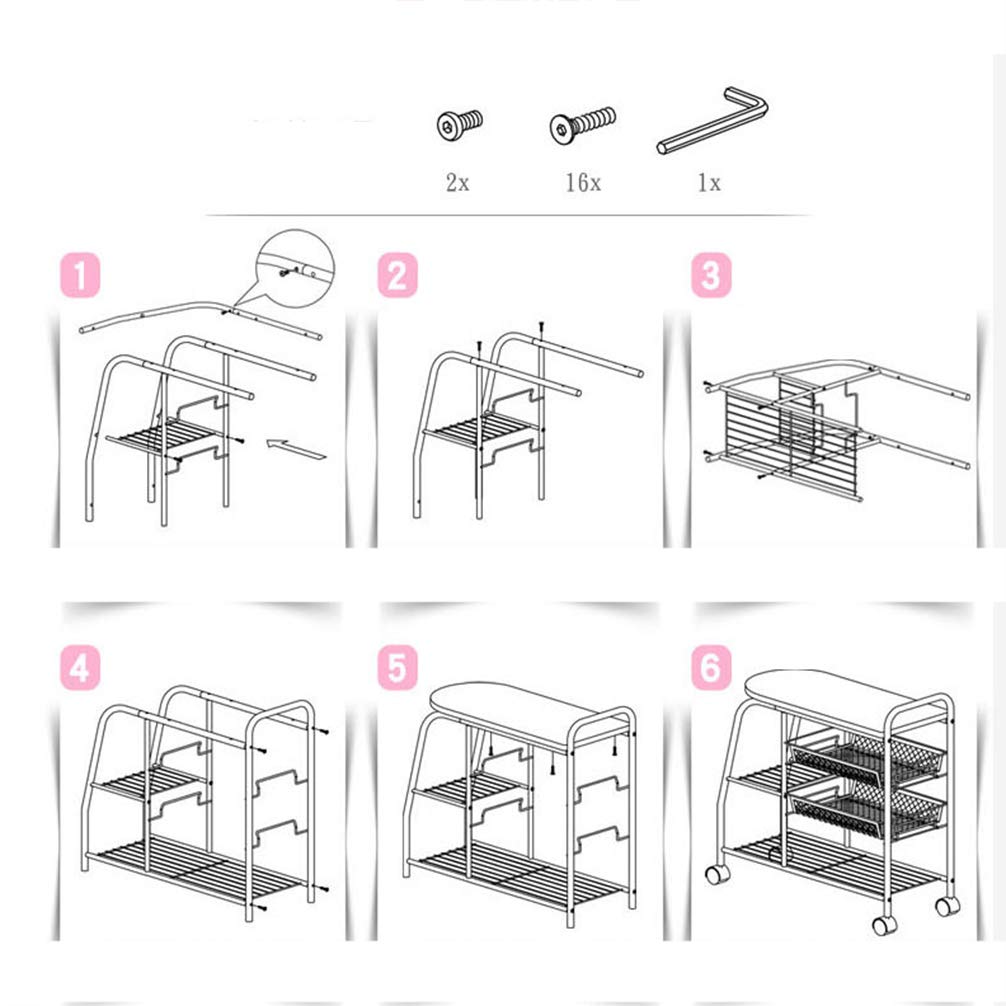 ZYFA Carrello Cucina Servizio,Scaffale Portaoggetti Mobile per Forno a microonde,Portaoggetti Multiuso, Salvaspazio Rete Metallica Contenitori, in Legno Robusto Rotolamento,4 Ruote Girevoli