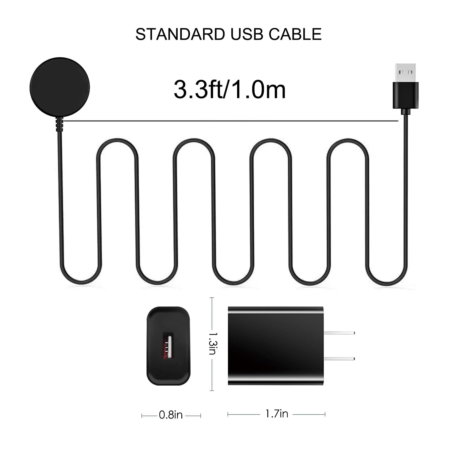 Uhren-Ladeadapter, kompatibel mit Galaxy Watch 7/6/5/4/3/FE/Ultra/Active 2/Active Series Classic/5/5 Pro/4/4 Classic/3/Active 2/Activ, magnetisches kabelloses Ladekabel, 2 Stück