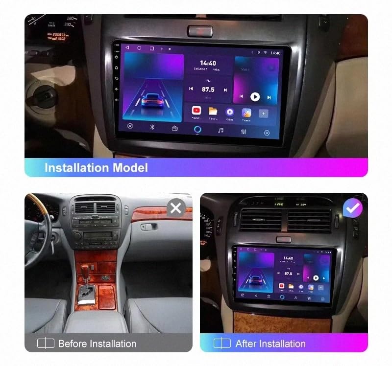 Radio de coche CarPlay para Lexus LS430 2000-2006, sistema portátil con Bluetooth y cámara HD 2