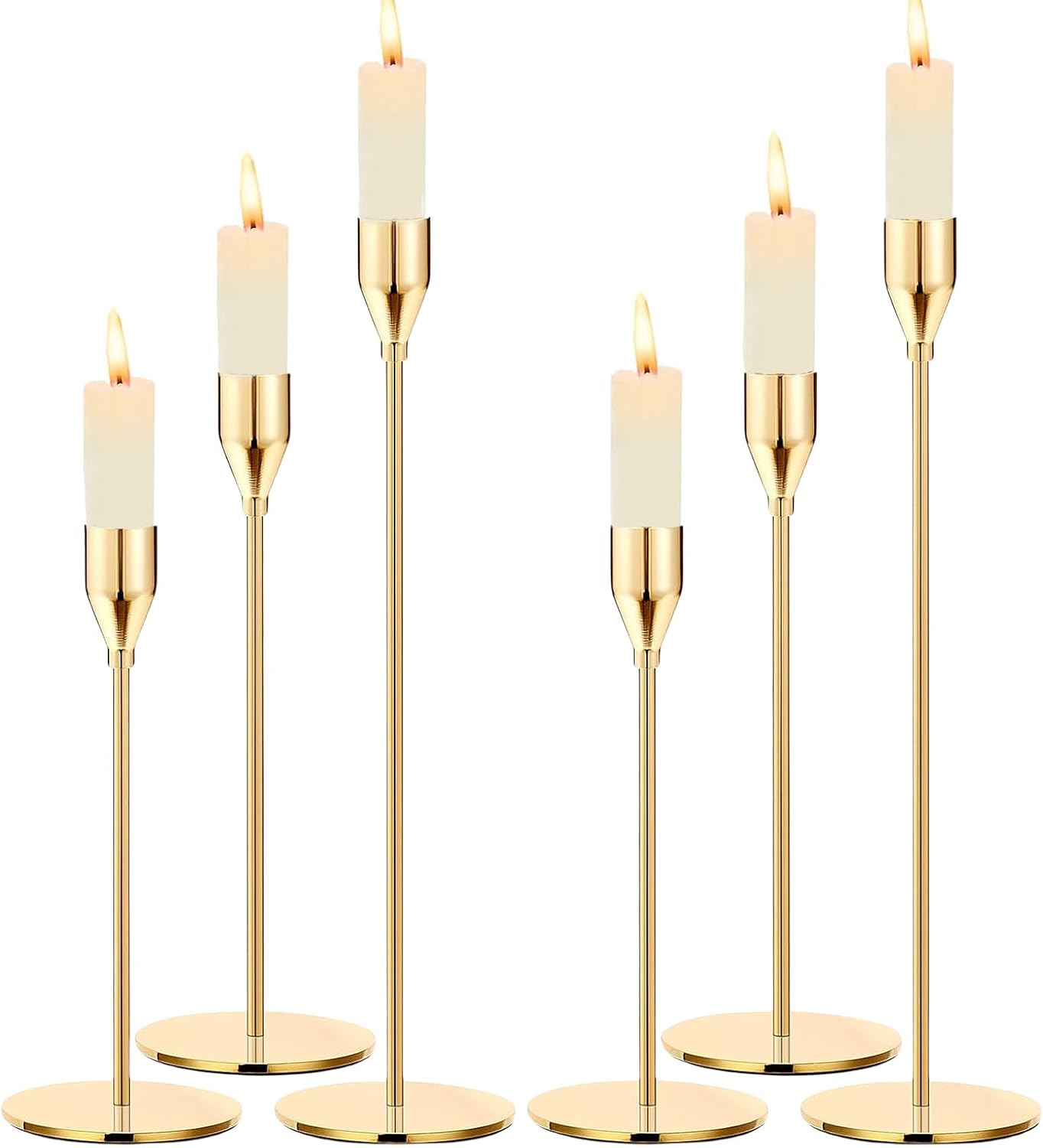 Gold Candlestick Holders Gold Taper Candle Holder Set of 6