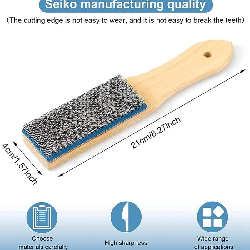 File Card Brush Steel Card File Brush Cleaner Remove Chip Metal Bits Cleaning 8.26 Inch Length, 2 Pieces