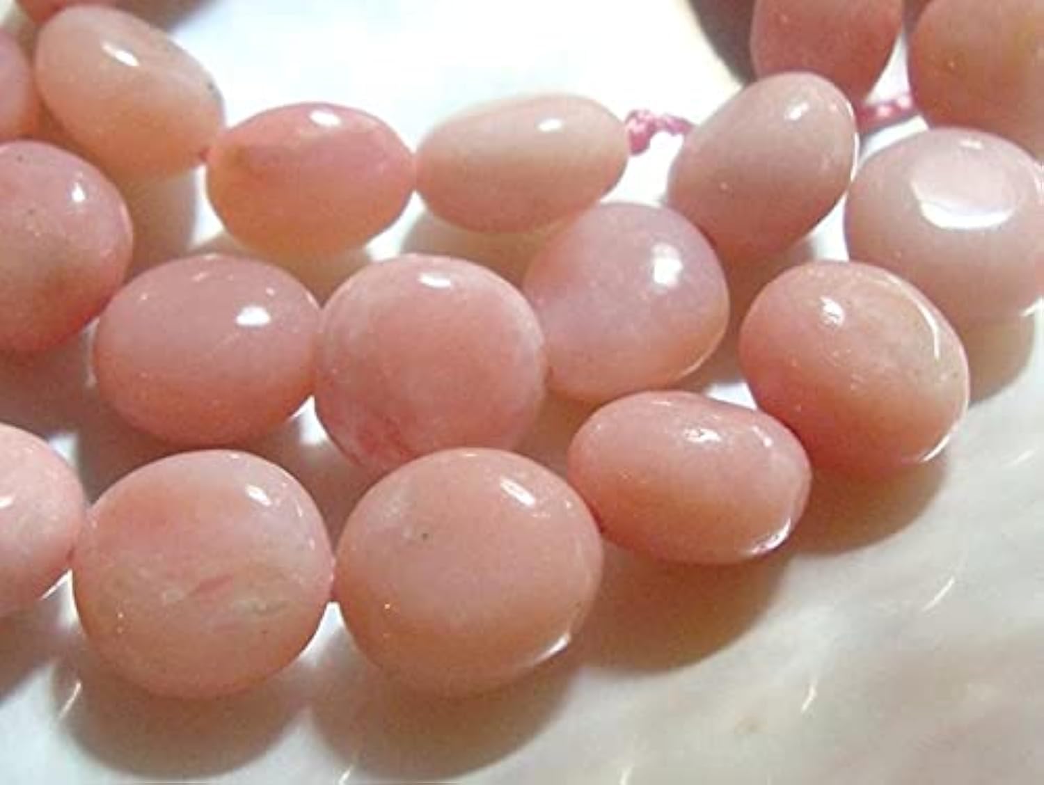 Perles opale rose naturelles haut de gamme en forme de pièces plates pour joaillerie artisanale