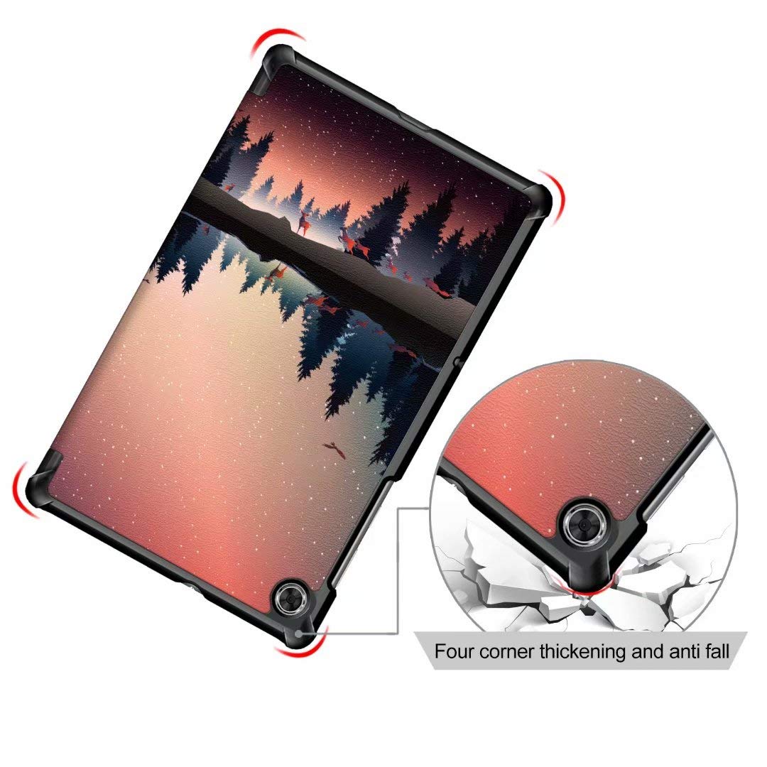 Brifu Coque de protection pour Lenovo Tab M10 FHD Plus 10.3 Pouces, coque de protection ultra-mince, PU de haute qualité avec fonction de support,Crépuscule + 1x film de protection en verre trempé