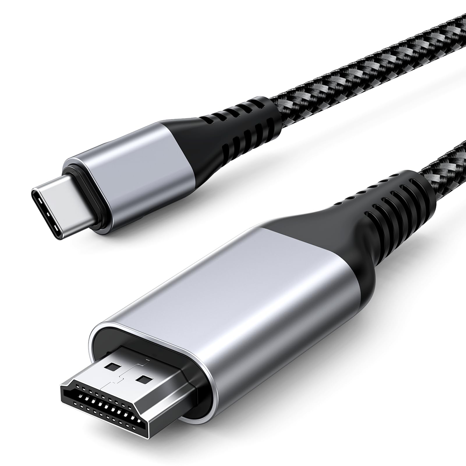 HOPLAZA USB C to HDMI Cable for Home Office 6.6FT (4K@60Hz), Thunderbolt 4/3 to HDMI Cord Compatible with iPhone 17/16 Pro/Max, MacBook Pro/Air, iPad Pro, Surface Book 2, Galaxy S24