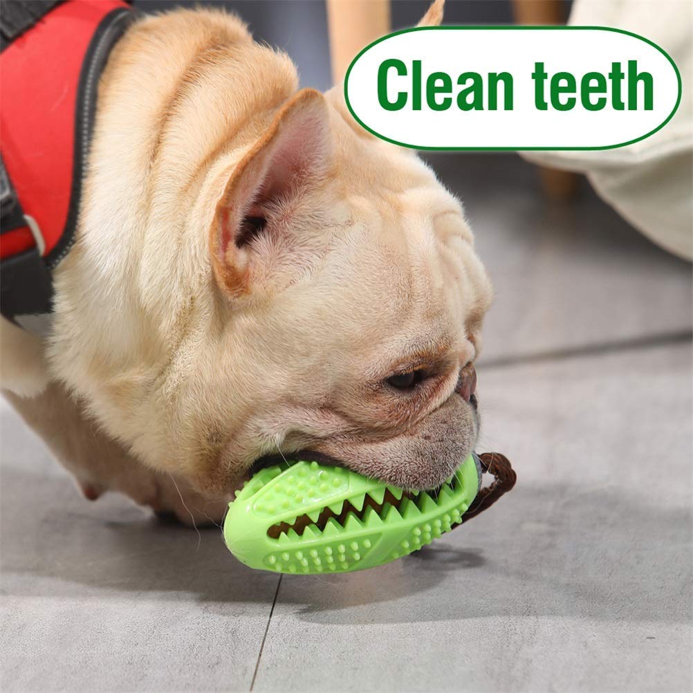 MU Cane Interattivo Giocattolo Giocattolo Gomma Palla Cucciolo Masticare Giocattolo Cibo Dispenser Palla Resistente Ai Morsi Pulito Denti Pulito Pet Giocando a Palle Pet Cane Giocattoli,Blu,Medio