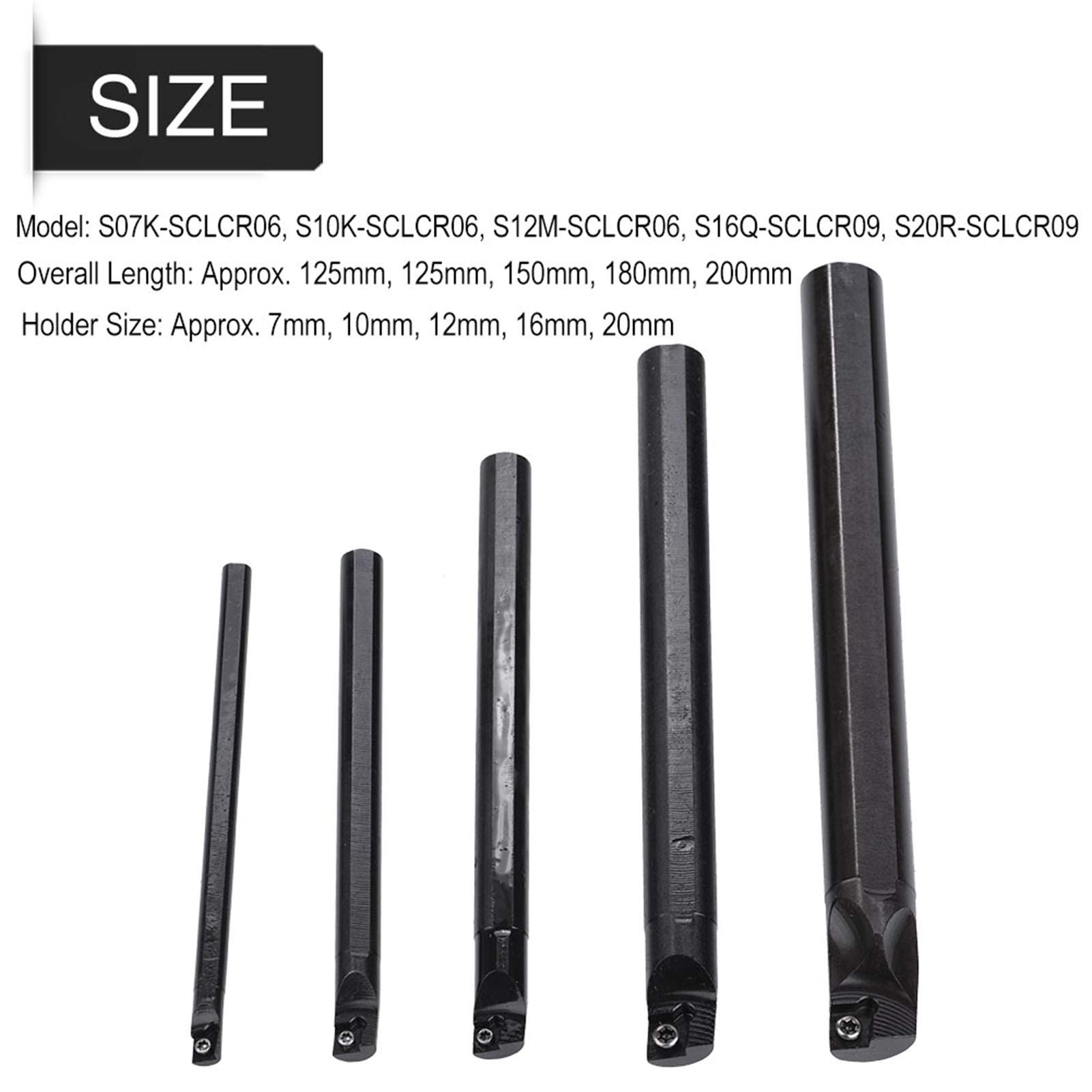 Portautensili Per Tornio S16Q-SCLCR09 Con 10 Lame CCMT09T304 - Per Taglio Metalli Di Precisione - Foto 3