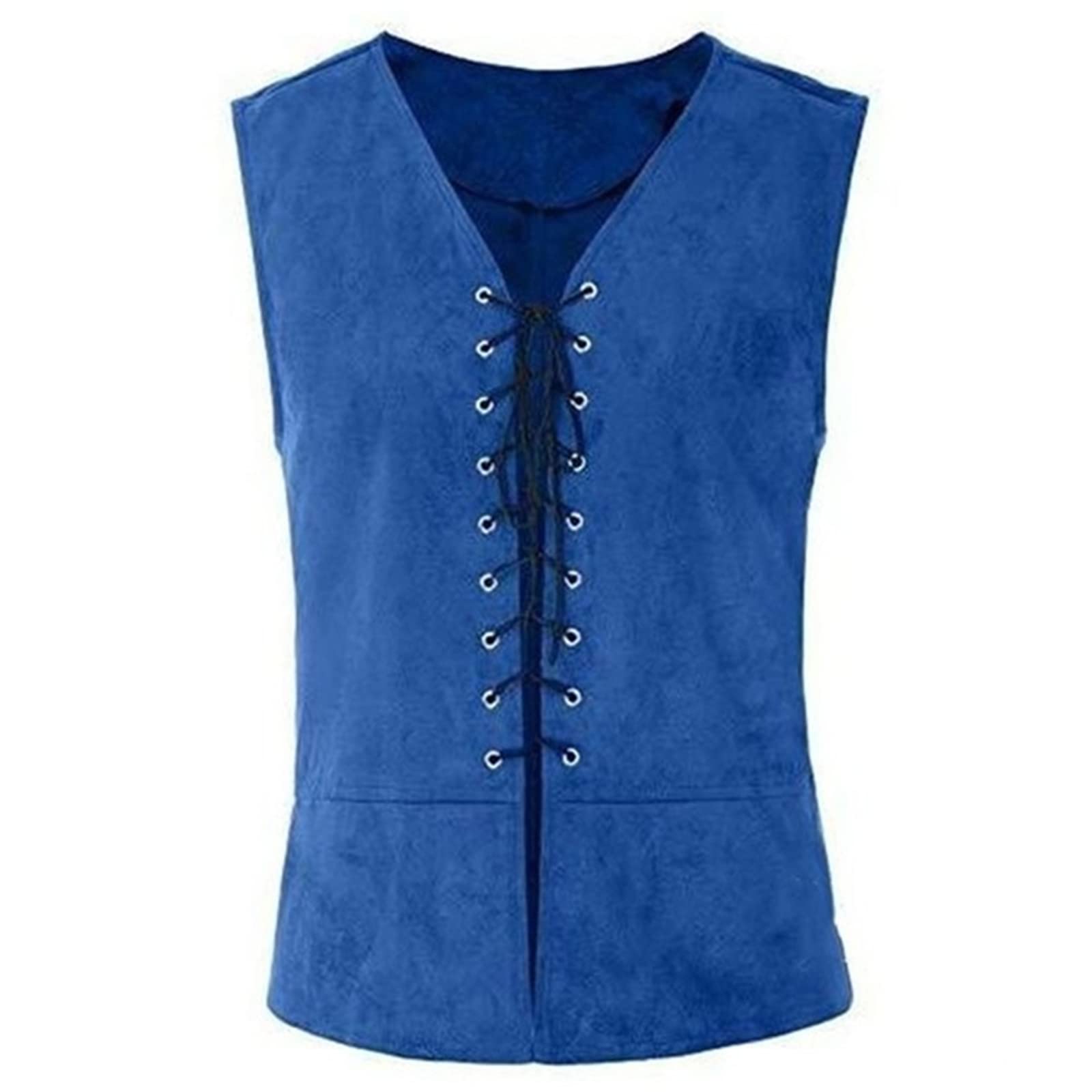 Gilet Médiéval Homme Sans Manches – Style Gothique Victorien Avec Bandana Et Ceinture | Pour Cosplay, Halloween