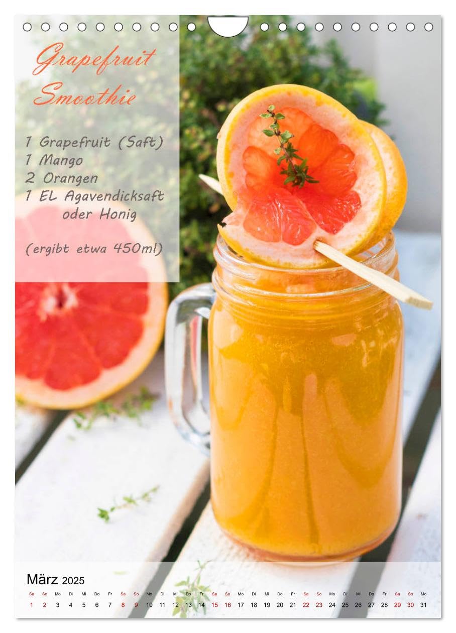 Smoothies zum Selbermachen (Wandkalender 2025 DIN A4 hoch), CALVENDO Monatskalender: Leckere Smoothies mit Rezept (CALVENDO Lifestyle)