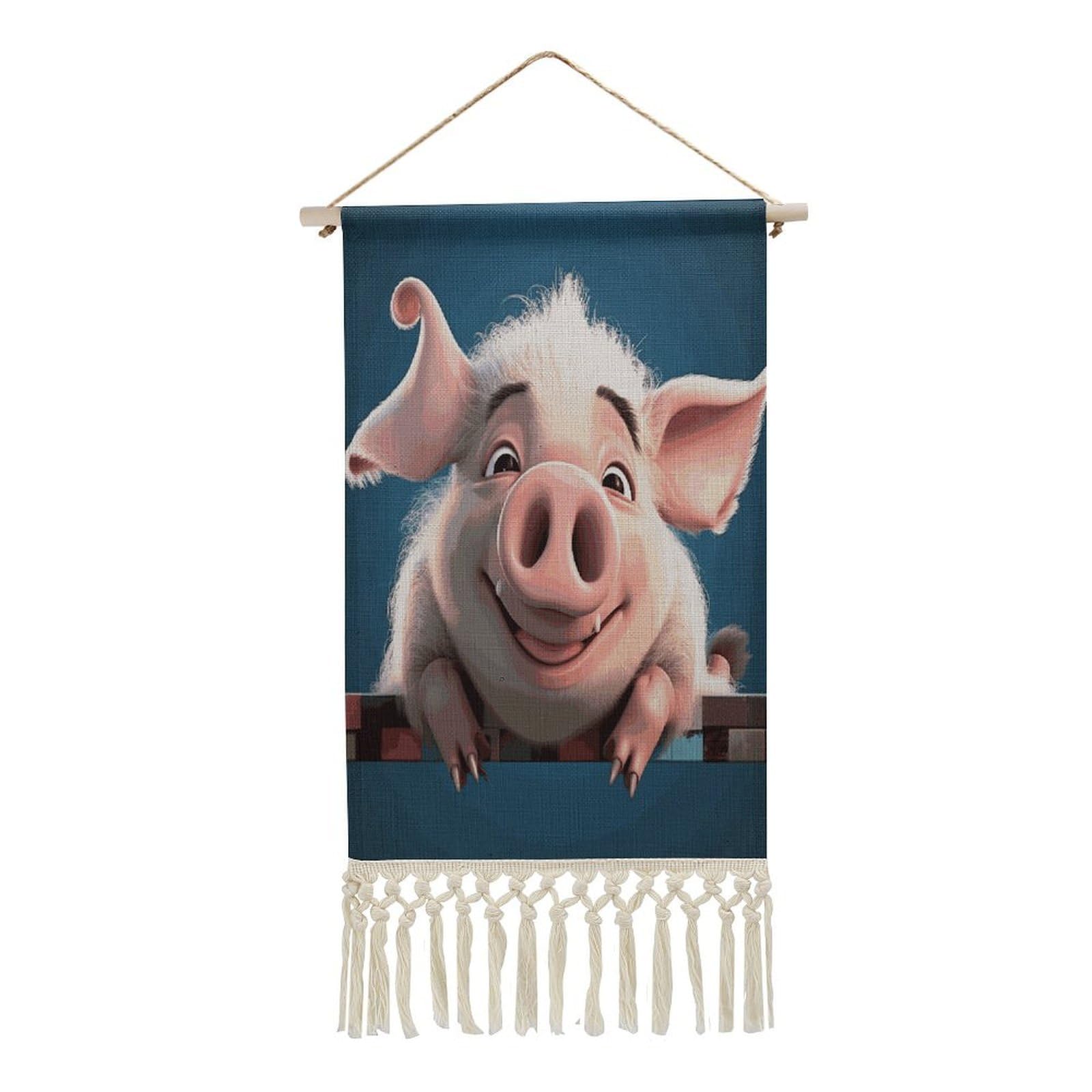 Adfgyerh Style Smiling (22) Tapestry With Tassels Cotton And Linen Hanging Posters, Wall Art For Travel Gift, Wall Tapestry For Office Home Decor Bedroom Living Room Decor