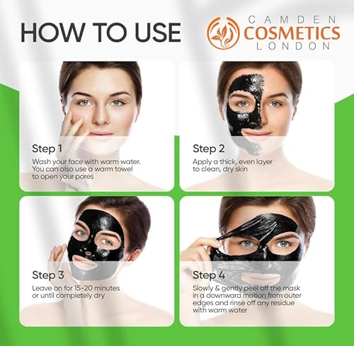 Blackhead Peel off Face Mask For Men & Women - Blackhead Remover + FREE APPLICATOR, Activated Charcoal Face Mask Removes Blackheads, Purifying Cleanser, Whiteheads Extractor/Removal, Pore Exfoliating - Image 2