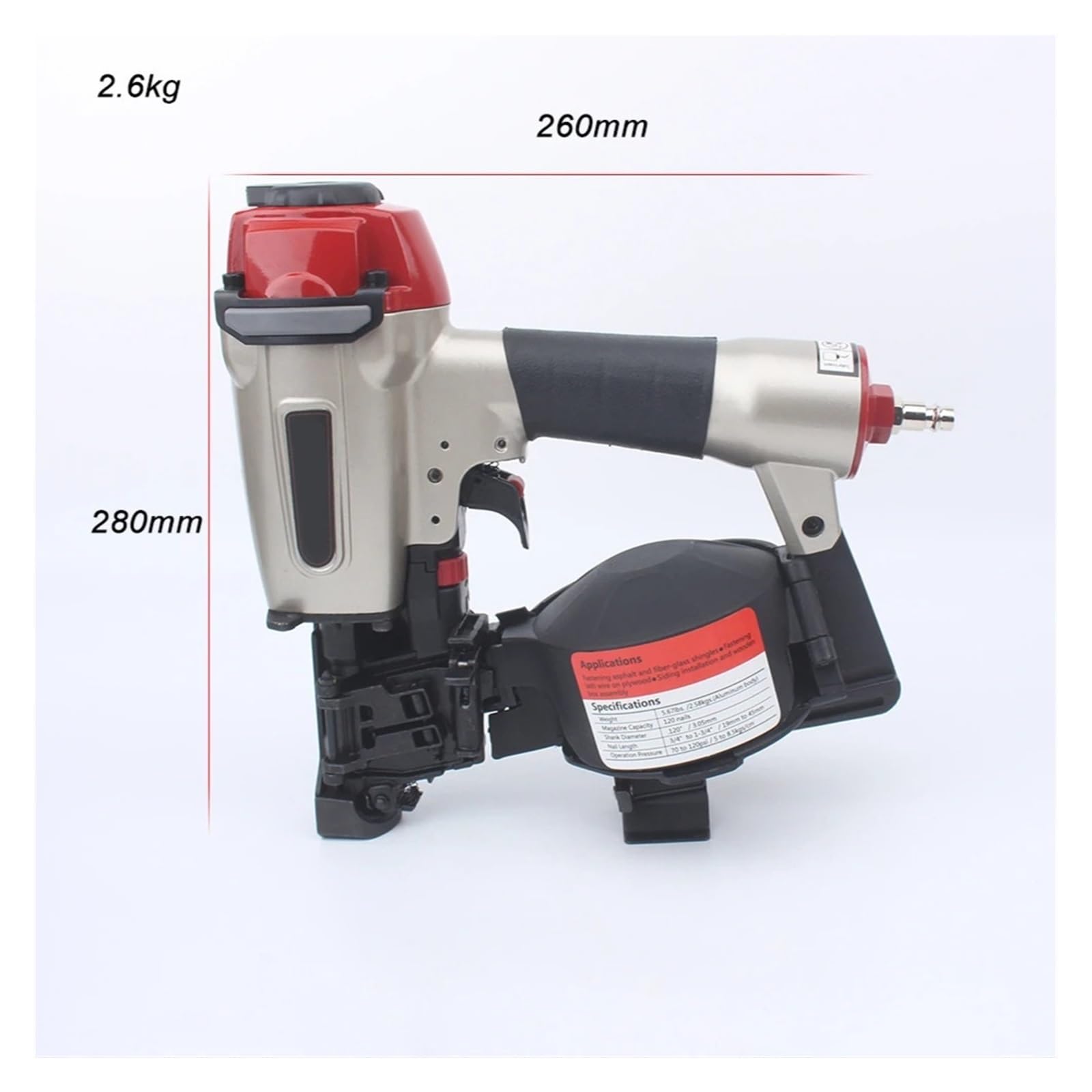 Cucitrice pneumatica per tappezzeria Heavy-Duty Pistola sparachiodi pneumatica a fuoco continuo CN45A Uso della pistola sparachiodi pneumatica da 10,5 mm for pistola sparachiodi con scatola di imballa