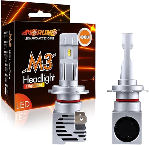 MORUMO Bombillas LED M3 H7, 8000 lúmenes, 300% de alto brillo, 6000 K blanco frío, Plug and Play, instalación directa, paquete de 2
