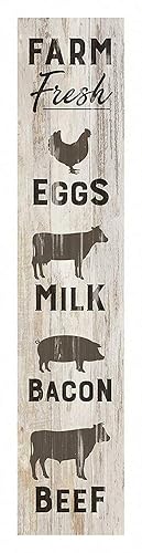 Lenrius Farm Fresh Animals Rustic Vertical Tabletop Metal Sign 16"x4"