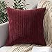 MIULEE Funda de Cojín Fundas de Almohada Decorativa Cuadrado Corduroy Pana a Rayas Moderna Suave para Sofá Silla Cama Sala de Estar DormitorioHogar 40x40cm 1 Pieza Rojo Vino