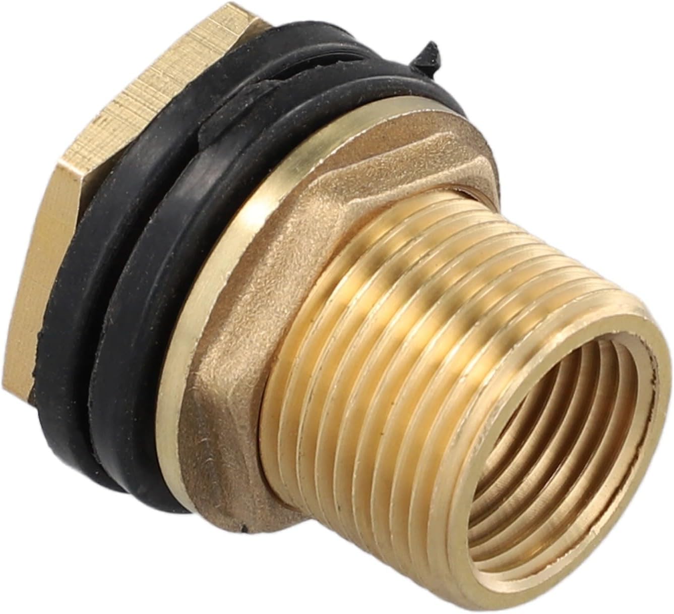 Brass Bulkhead Fitting 3/4 Male x 1/2 Female Thread Tank Hose Connector Weldless with Gasket
