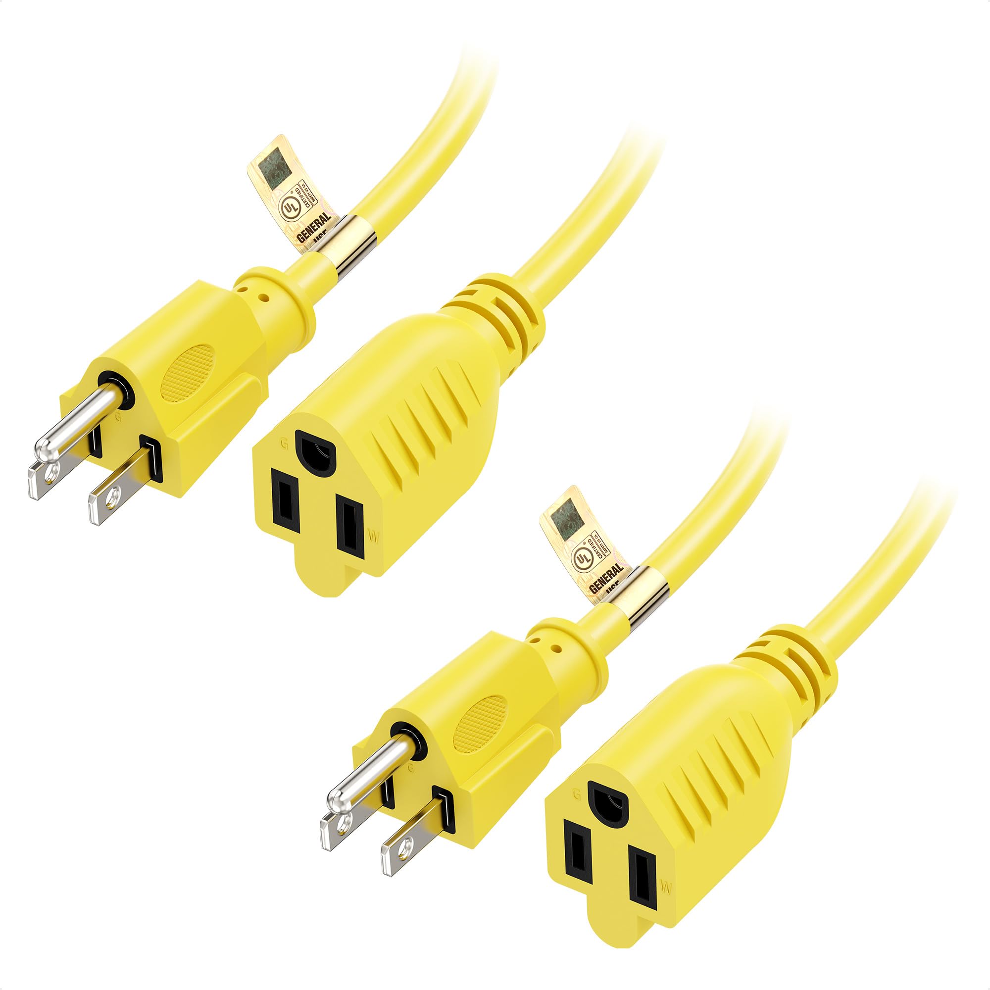 2-Pack 10ft Power Extension Cord - ETL Listed -15
