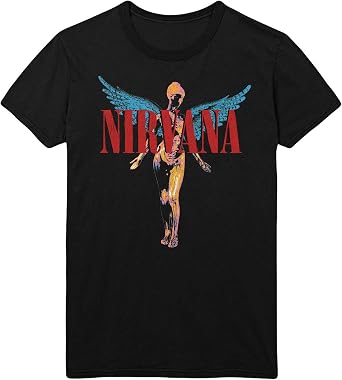 Nirvana T Shirt in Utero Angelic Band Logo Official Mens Black Size XL