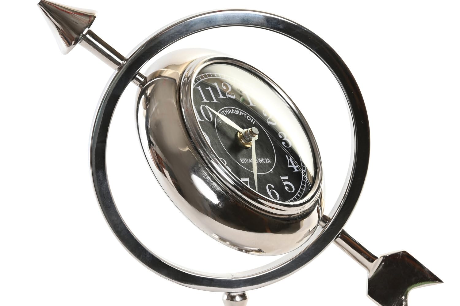 RELOJ SOBREMESA ALUMINIO 23X8X30 NIQUELADO