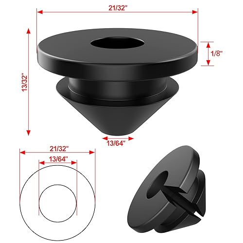 Vista 2 de BLIKA Paquete de 100 Ojales de Goma para Barandilla de Cable para Cables de 1/8", 5/32", 3/16" para Postes de Barandilla de Cable de Metal, Ojal