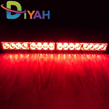 DIYAH 16 LED 18" Emergency Warning Traffic Advisor Vehicle LED Strobe Light Bar Red