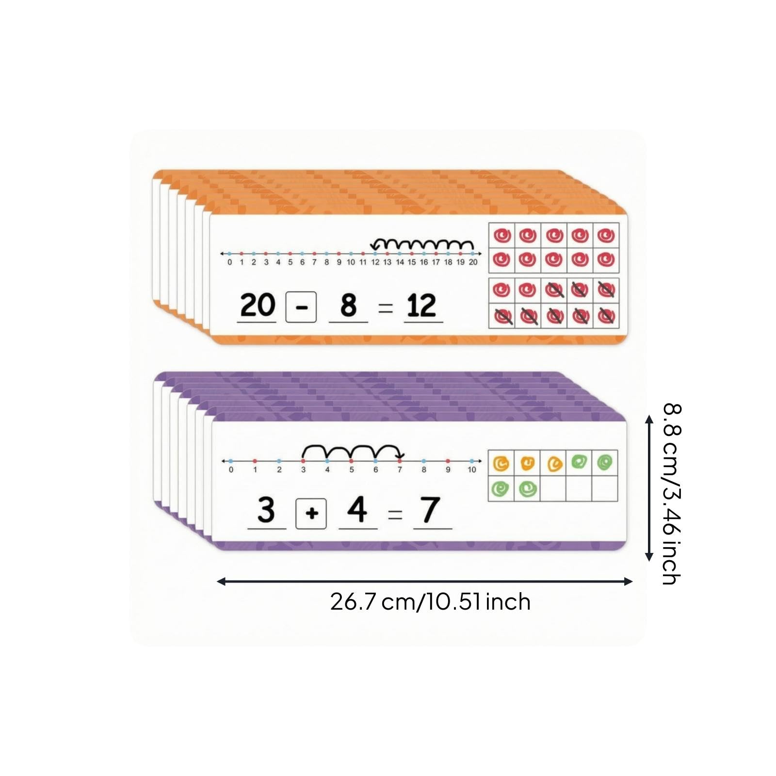 Oshhni 3 X 16 Schede di Esercizi, Lavabili, Materiale Didattico per Bambini, per La Scuola E L'istruzione Domiciliare, 3 Pezzi