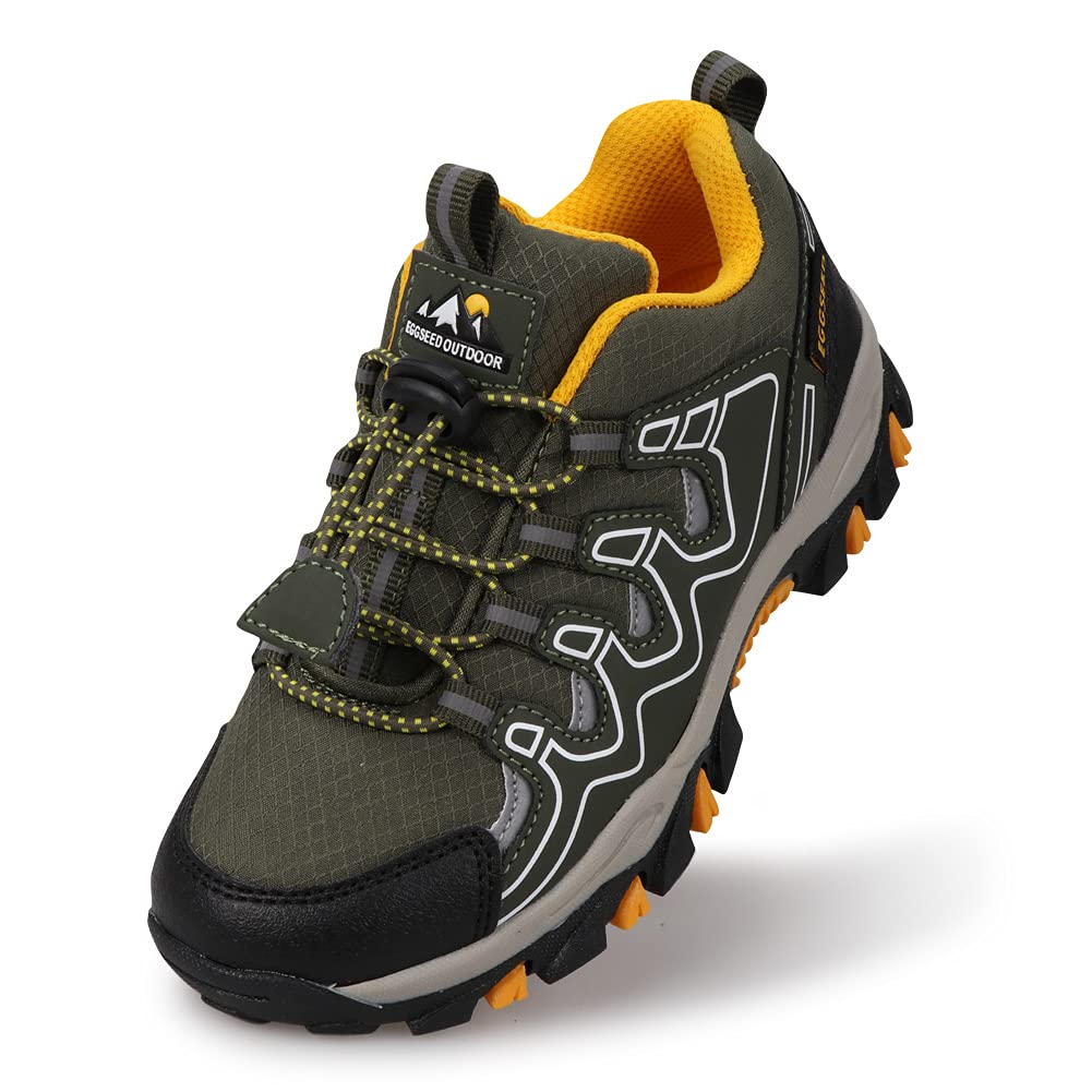 Boys Girls Hiking Trail Shoes Waterproof Slip Resistant Outdoor Trekking Walking Running Sneakers(Little/Big Kids)