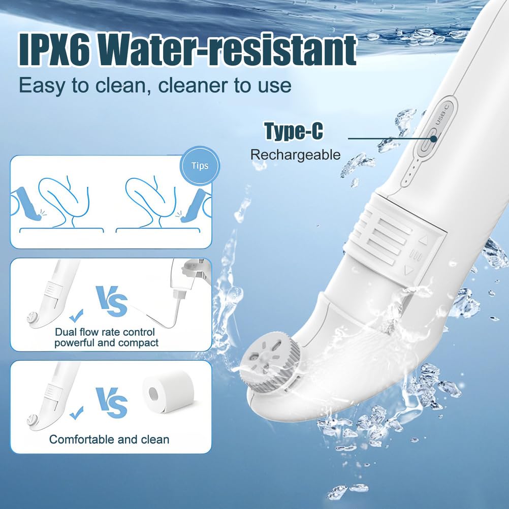 Bidet Portátil Eléctrico 2.5L, Botella Lavado Perineal Postparto para Higiene Personal, Hemorroides, Camping, Senderismo