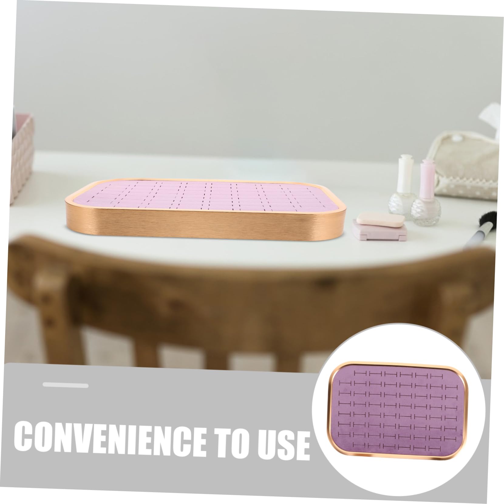 Mikikit Bandeja Organizadora de Joyas de Terciopelo Ranuras Apilables para Anillos y Colgantes Insertable Cajón para Tocador de Mujer Soporte Rectangular para Pendientes