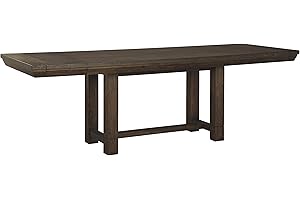 Dellbeck Casual Rectangular Steel-Framed Rivet Dining Table, Seats up to 8, Dark Brown