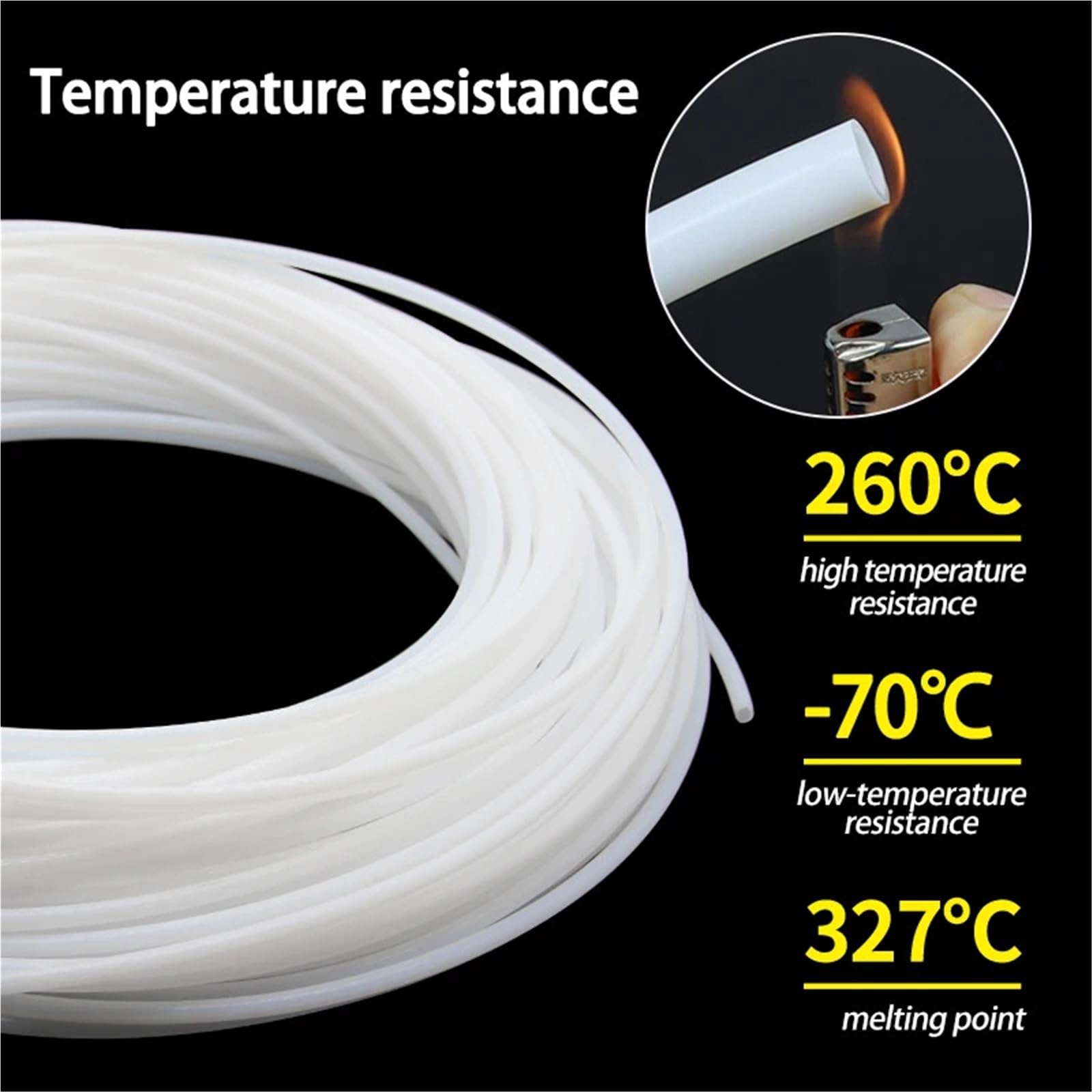 PTFE Tubo Extrusora de manguera aislada, tubo rígido con cabezal en J for piezas de impresora 3D
