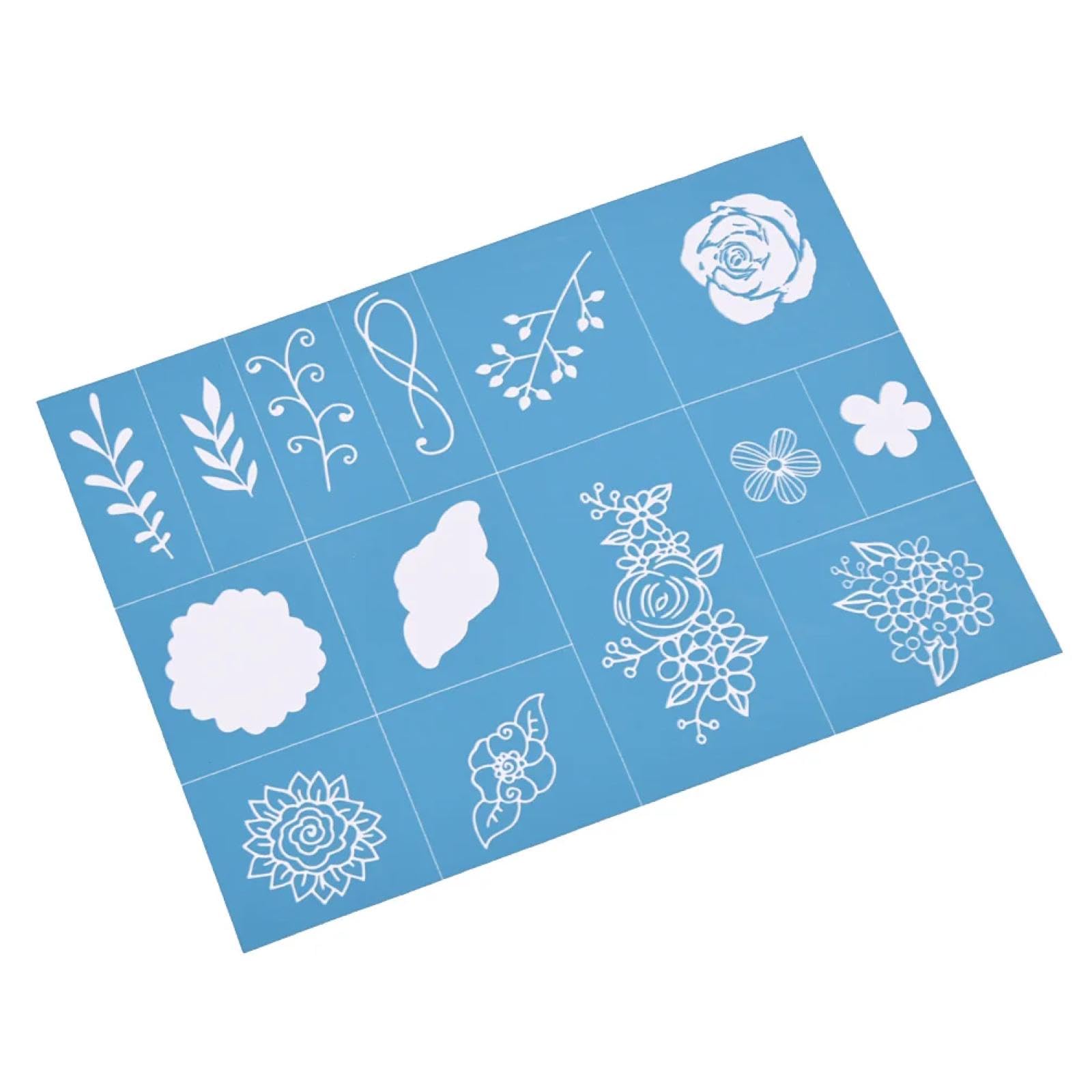 MANGOUSONG Screen Printing Kit,28x22cm Flower Silk Screen Stencils Reusable Silkscreen Print Kit for Printing Handbag Decoration Template ?Seal Tool