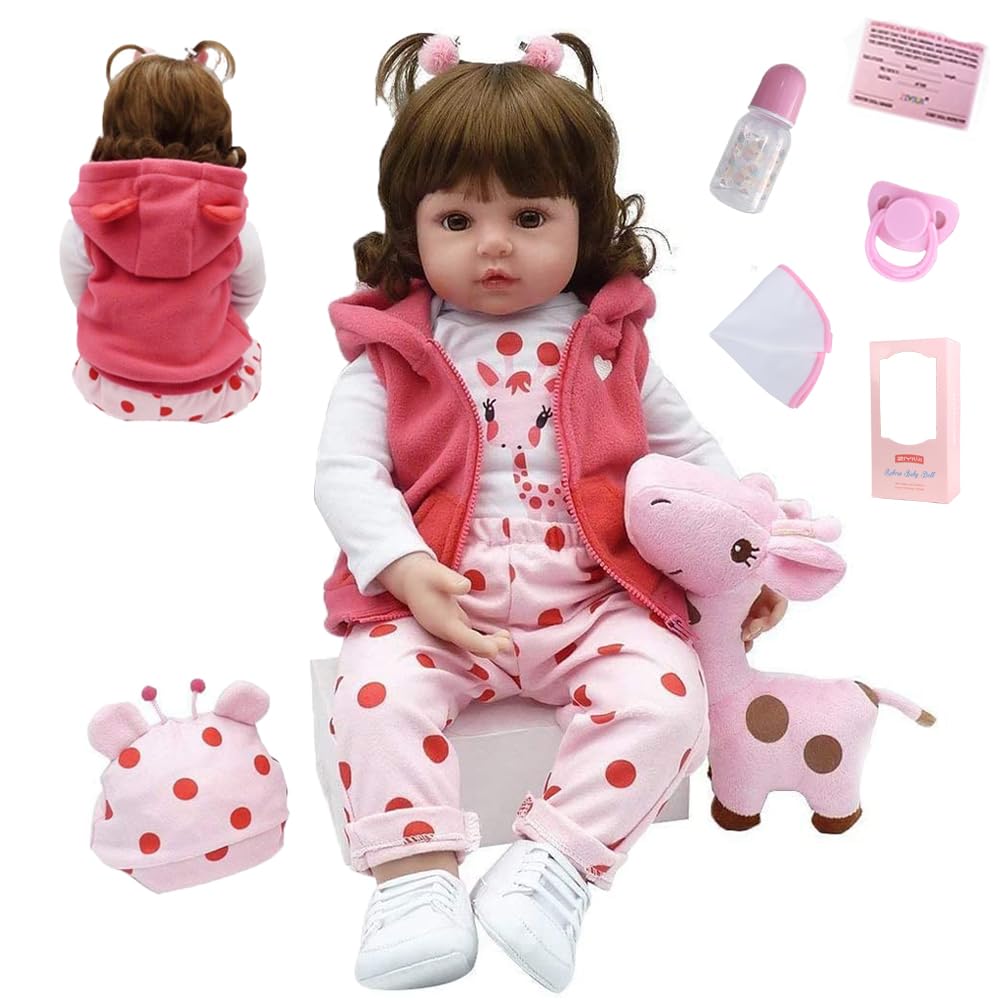SYP Reborn Baby Dolls 17 inch 48cm Soft Silicone Vinyl Reborn Dolls Girl Realistic Baby Doll Lifelike Baby Dolls Newborn Baby Dolls Handmade Toys Birthday Giftdler