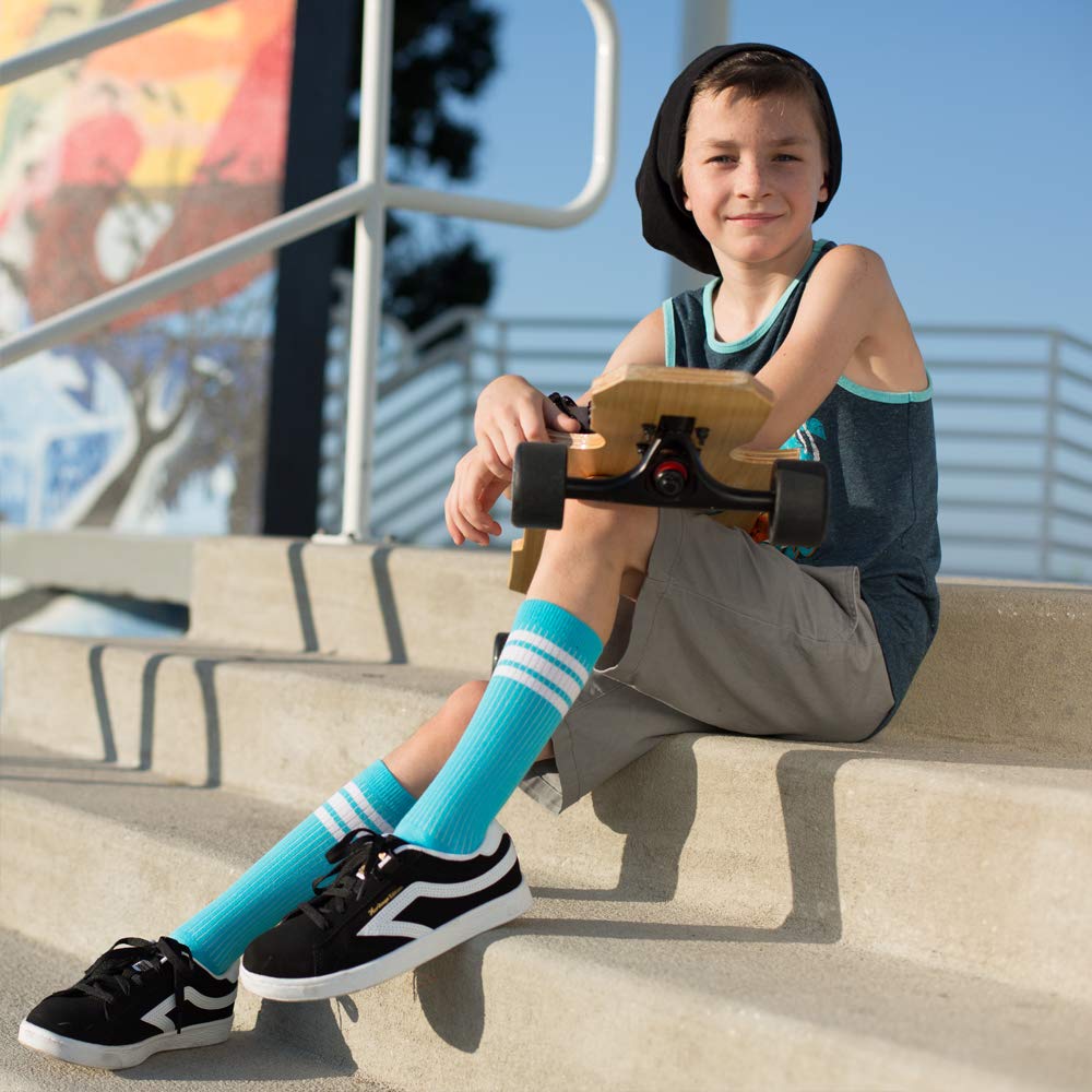 juDanzy Calcetines de tubo hasta la rodilla para niños, niñas, bebés, niños pequeños y niños (paquete de 2)