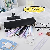 Vista 7 de Oyachic Estuche para lápices de piel sintética, bolsa de maquillaje cosmética, bolsa pequeña para bolígrafos, caja de almacenamiento con cremallera
