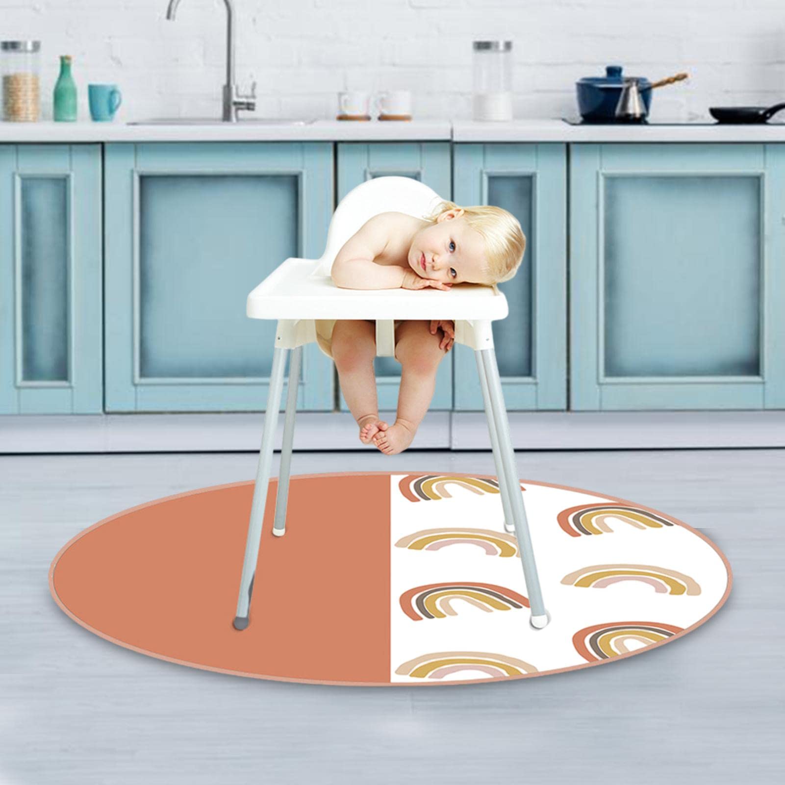 Splat Mat para la Trona – Juego Suelo Lavable, Mantel Picnic, portát , Spill Mat, Impermeable, Antideslizante, para bebés y niños, 51 Pulgadas