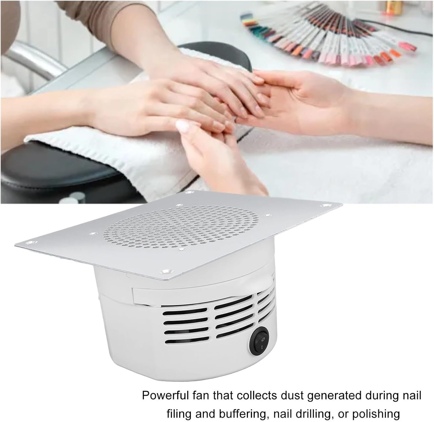 Nail Dust Collector, Nail Dust Collector Machine Nail Dust Extractor Manicure Tool Silent Operation Flush Mount Powerful Lightweight for Nail Salon,Manicure Dust Collector