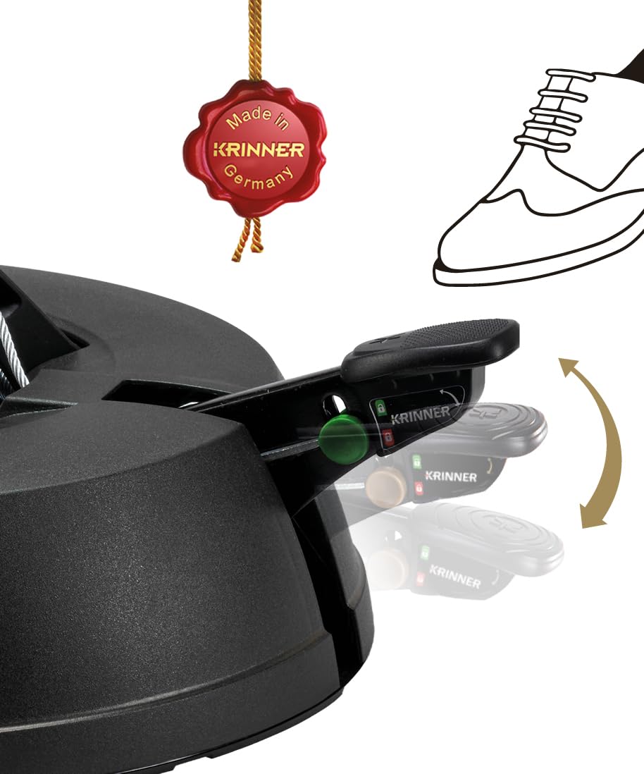 KRINNER® Recycling Weihnachtsbaum Christbaumständer Green Line S Schwarz 34cm inkl. Fußpedal- und Einseiltechnik für Baumhöhe bis 2,2m & 3l Wassertank Made IN Germany 94119