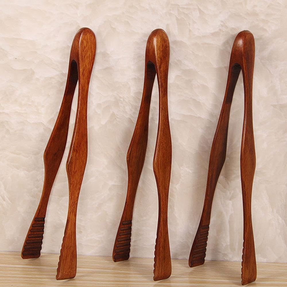 Pinza para tostadora de madera reutilizable, pinzas de cocina para pan tostado, bufé