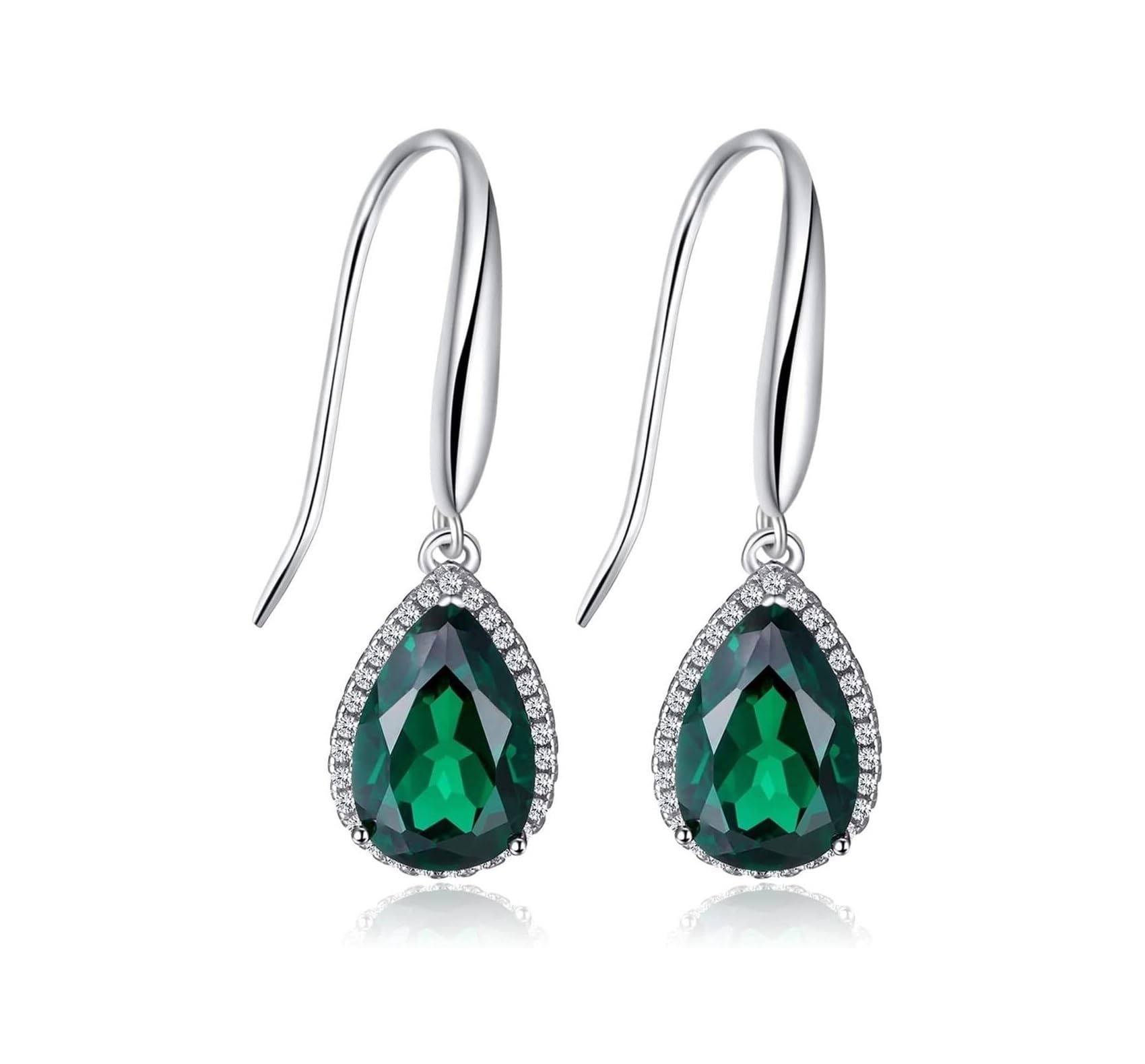 NTIYOU Earrings Earrings Emerald 925 Sterling Silver Dangle Drop Earrings for Women Green Jewelry Dangle Earrings Hoop