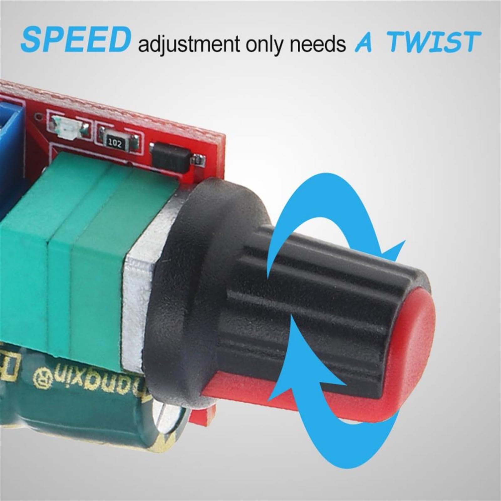 MOBYAT Controlador de Velocidad del Motor 5A 90W PWM 3-35V CC regulador de Velocidad con Seguro de autorecuperación regulador de Velocidad 1 Uds