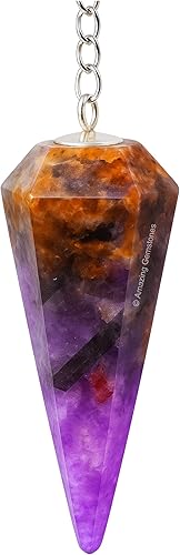 Vista 69 de Péndulo de cristal para adivinación - Cristales de radiestesia certificados y piedras curativas para el equilibrio del chakra y meditación - Mejora