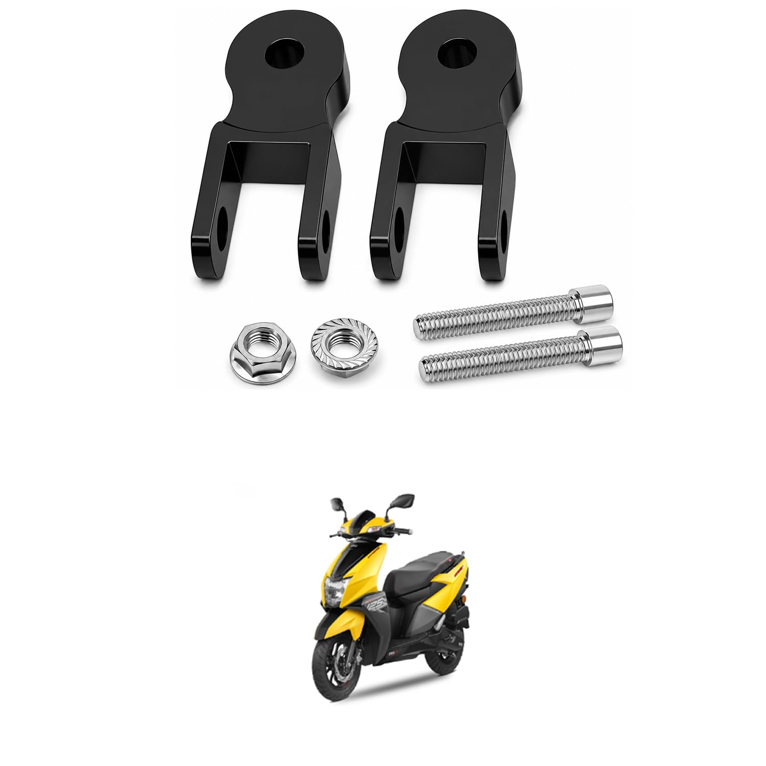 Universal 5CM Motorcycle Rear Shock Absorber Height Extension, CNC Aluminum Rear Suspension Riser Kit, Adjustable Shock Extender for Bikes & Scooters, Black Comfortable With NTO-RQ-image-40