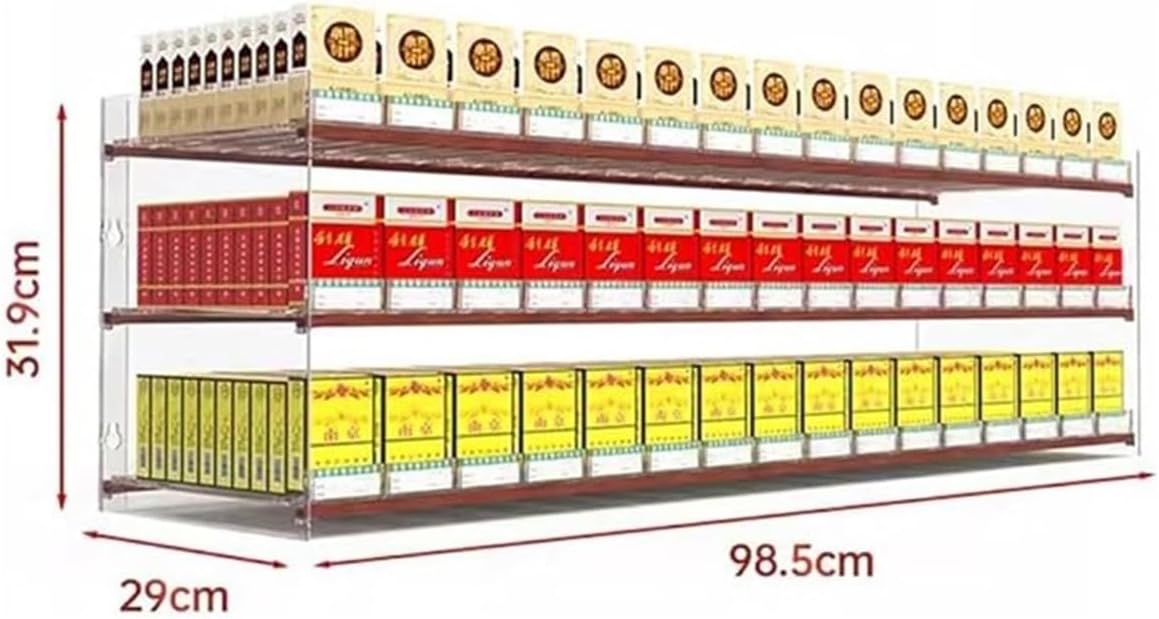 Multifunctional Automatic Cigarette Pusher Shelf for Market Store Retail，Cigarette Display Holders for Retails, Wall Mounted Cigarette Rack, Supermarkets Cigarette Display Rack, Various Size